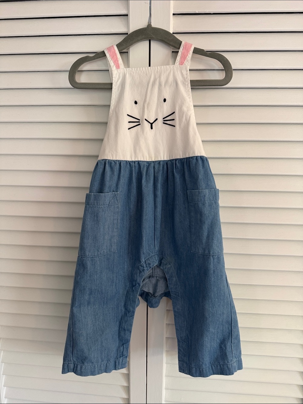 Hanna Andersson Bunny Overalls 12-18m